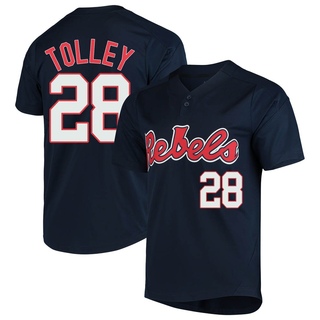 Banks Tolley Replica Navy Men's Ole Miss Rebels Vapor Untouchable Two-Button Baseball Jersey