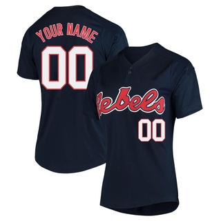 Custom Replica Navy Women's Ole Miss Rebels Vapor Untouchable Two-Button Baseball Jersey
