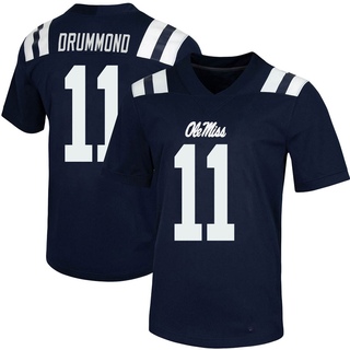Dontario Drummond Game Navy Youth Ole Miss Rebels Untouchable Football Jersey