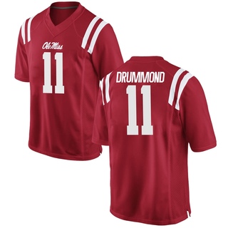 Dontario Drummond Replica Red Men's Ole Miss Rebels Football Jersey