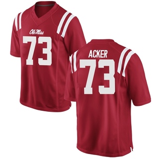 Eli Acker Game Red Men's Ole Miss Rebels Football Jersey