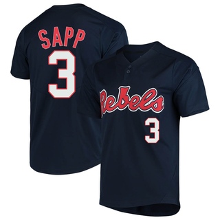 Hudson Sapp Replica Navy Men's Ole Miss Rebels Vapor Untouchable Two-Button Baseball Jersey