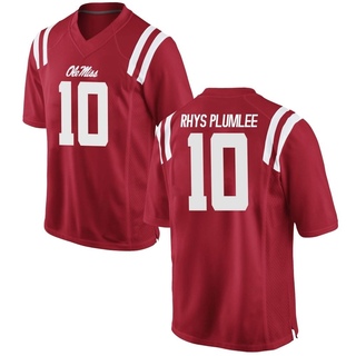 John Rhys Plumlee Game Red Youth Ole Miss Rebels Football Jersey