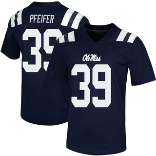 Joshua Pfeifer Game Navy Youth Ole Miss Rebels Untouchable Football Jersey