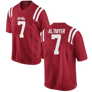 Luke Altmyer Game Red Youth Ole Miss Rebels Football Jersey