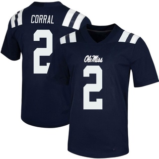 Matt Corral Game Navy Youth Ole Miss Rebels Untouchable Football Jersey