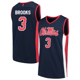 Nysier Brooks Replica Navy Youth Ole Miss Rebels Basketball Jersey
