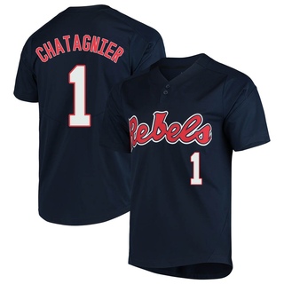 Peyton Chatagnier Replica Navy Youth Ole Miss Rebels Vapor Untouchable Two-Button Baseball Jersey
