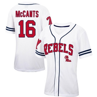 TJ McCants Replica White Women's Ole Miss Rebels Colosseum /Navy Free Spirited Baseball Jersey