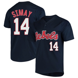 Tim Simay Replica Navy Youth Ole Miss Rebels Vapor Untouchable Two-Button Baseball Jersey
