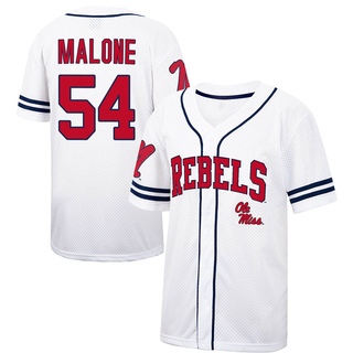 Tywone Malone Replica White Men's Ole Miss Rebels Colosseum /Navy Free Spirited Baseball Jersey